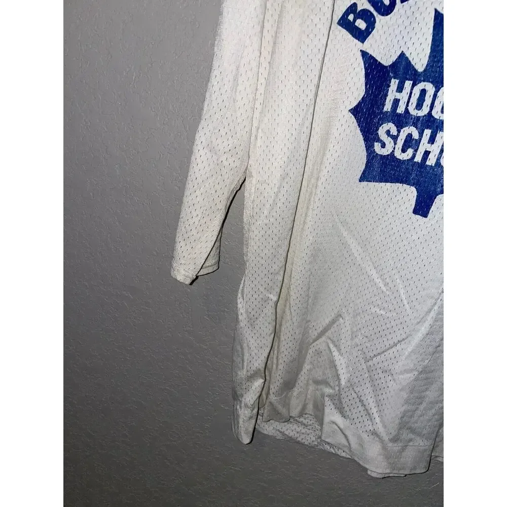 Vintage Buddy Bloms Hockey Jersey School White Red NHL Style 80s VTG 1980s L - Picture 7 of 12